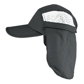 Armycrew Taslon UV 50 Plus Water Repellent Cap with Hidden Flap - Charcoal - Large