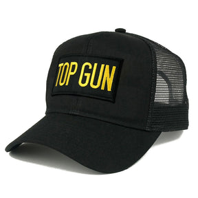 Top Gun Us Navy Jet Embroidered Iron On Patch Adjustable Mesh Trucker Cap