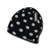 Polka Dot Fully Lined Knit Skully Beanie Cap