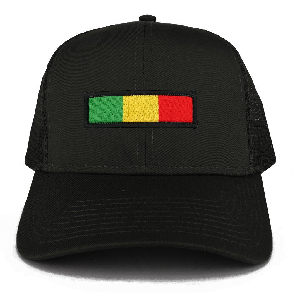 Rasta Green Yellow Red Embroidered Iron on Patch Adjustable Trucker Mesh Cap