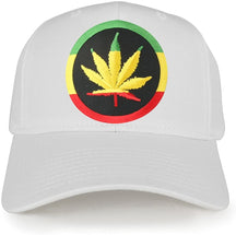 RGY Marijuana Leaf Rasta Circle Iron on Embroidered Patch Adjustable Baseball Cap