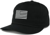 USA Flag Embroidered Braided Snap Adjustable Cap