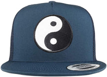 Armycrew 5 Panel White Yin Yang Patch Flatbill Mesh Cap