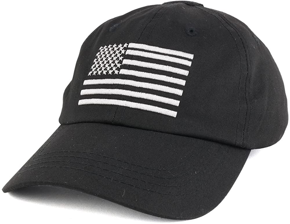 Armycrew Low Profile Soft Crown Tactical Operator Cap with American Embroidered Flag