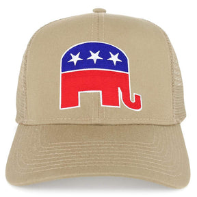 Armycrew Republican Elephant Patch Structured Trucker Mesh Cap