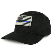 Armycrew USA Thin Blue Line Flag Tactical Patch Structured Operator Baseball Cap