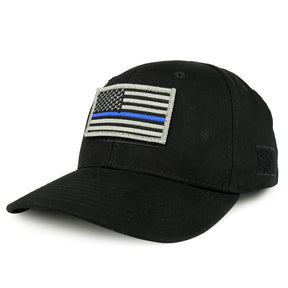 Armycrew USA Thin Blue Line Flag Tactical Patch Structured Operator Baseball Cap