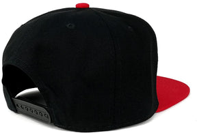 NASA Worm Gold Text Embroidered Iron on Patch Two-Tone Snapback Cap - Black RED