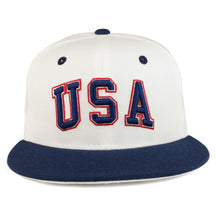 Armycrew USA 3D Embroidered Retro Flat Bill Snapback Baseball Cap