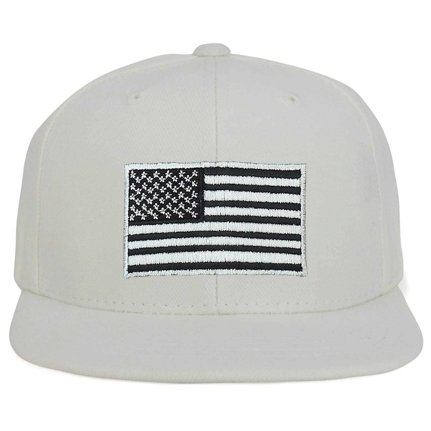 Armycrew Youth Kid Size American Flag Embroidered Flat Bill Snapback Baseball Cap