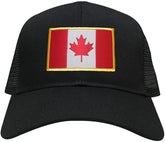 Canada Embroidered Gold Border Flag Iron On Patch Adjustable Mesh Trucker Cap