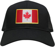 Canada Embroidered Gold Border Flag Iron On Patch Adjustable Mesh Trucker Cap