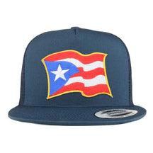Armycrew 5 Panel Puerto Rico Waving Flag Patch Flatbill Mesh Cap