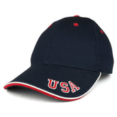 USA Embroidered Sandwich Bill Baseball Cap