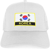 Armycrew South Korea Flag Patch Structured Trucker Mesh Cap - Black