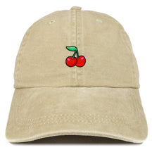 Armycrew Cherry Embroidered Patch Unstructured Cotton Washed Baseball Cap