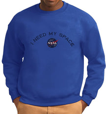 Men's NASA I Need My Space Insignia Embroidered Crewneck Sweatshirt