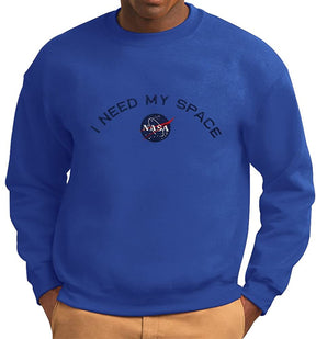 Men's NASA I Need My Space Insignia Embroidered Crewneck Sweatshirt