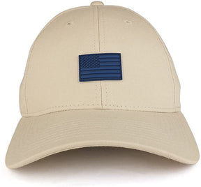 Armycrew Small Rubber American Flag Structured Cotton Adjustable Baseball Cap