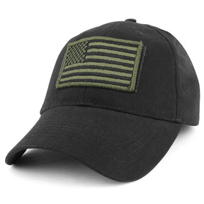 Armycrew USA Olive Flag Tactical Patch Cotton Adjustable Baseball Cap