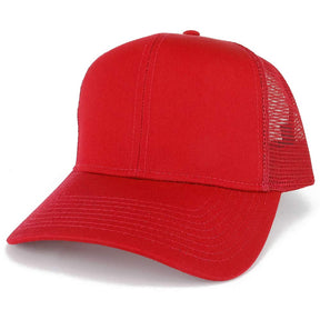 Armycrew Adjustable Solid Color Plain Cotton Polyester Blank Mesh Trucker Baseball Cap