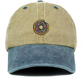 Armycrew Donut Embroidered Patch Unstructured Cotton Washed Baseball Cap