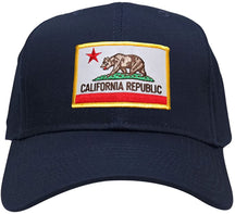 California Republic Embroidered Iron On Patch Gold Border Snapback Baseball Cap