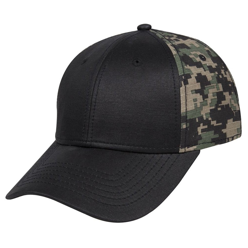 Digital Camouflage PU Coated Canvas Crown and Ripstop Back Low Profile Cap