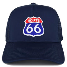 Armycrew Route 66 Blue Red Patch Structured Trucker Mesh Cap