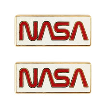 Official Licensed Metallic NASA Worm Logo Pin - 2 Pack