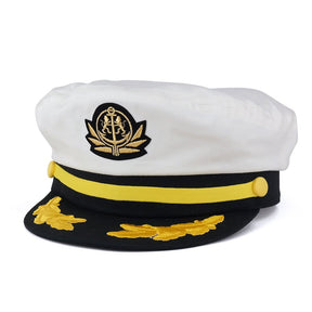 Adjustable Gold Color Embroidery Leafs and Patch Flagship Captain Hat