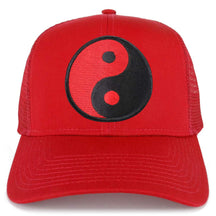 Armycrew Red Yin Yang Patch Structured Mesh Trucker Cap