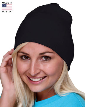 Made in USA Winter Knit Short Stretchy Beanie