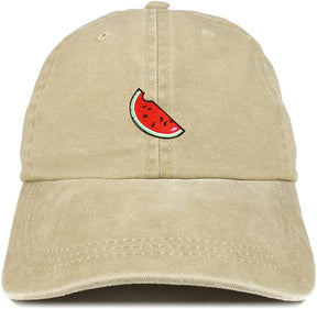 Armycrew Watermelon Embroidered Patch Unstructured Cotton Washed Baseball Cap