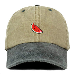 Armycrew Watermelon Embroidered Patch Unstructured Cotton Washed Baseball Cap