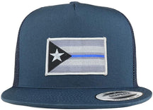 Armycrew 5 Panel Puerto Rico Thin Blue Line Flag Patch Flatbill Mesh Cap