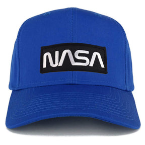 Armycrew NASA Black White Worm Structured High Profile Baseball Cap
