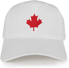 Canada Maple Leaf Embroidered 6 Panel Adjustable Baseball Cap