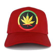 RGY Marijuana Leaf Rasta Circle Iron on Embroidered Patch Adjustable Baseball Cap