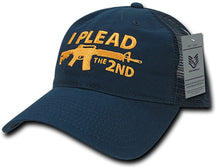 Armycrew I Plead The 2nd Embroidered Unstructured Mesh Back Cotton Cap