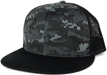 Armycrew Urban Camo Woodland 6 Panel Flat Bill Snapback Mesh Trucker Cap - BNB
