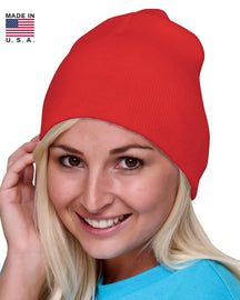 Made in USA Winter Knit Short Stretchy Beanie