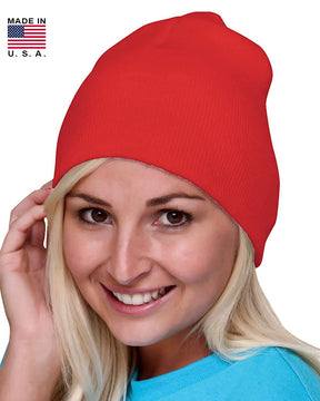 Made in USA Winter Knit Short Stretchy Beanie