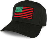 Armycrew XXL Oversize Red Green Black USA American Flag Patch Solid Baseball Cap