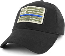 Armycrew USA ACU Thin Blue Flag Tactical Patch Cotton Adjustable Baseball Cap