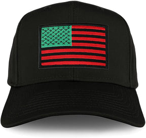 Armycrew XXL Oversize Red Green Black USA American Flag Patch Solid Baseball Cap