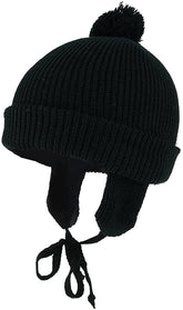 Armycrew Infant to Toddler Winter Cuff Folded Beanie with Pom and Earflaps