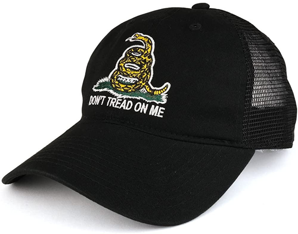 Armycrew Don't Tread On Me Gadsden Flag Embroidered Soft Front Mesh Back Trucker Cap
