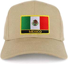 Armycrew Mexico Flag Oversized XXL Structured High Profile Baseball Cap