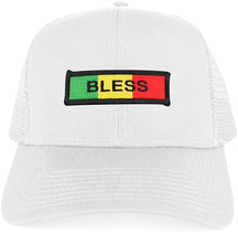 Bless Green Yellow Red Embroidered Iron on Patch Adjustable Trucker Mesh Cap